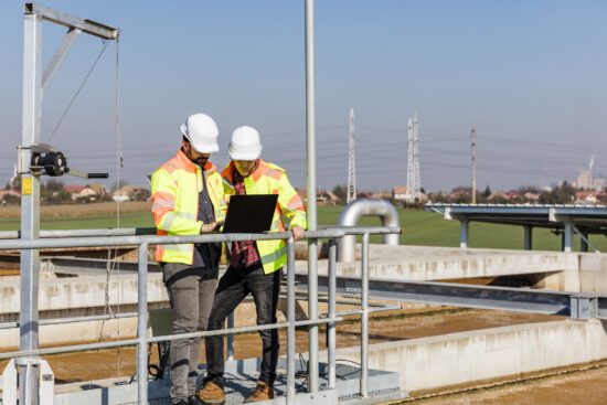 Site engineers managing water